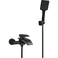 OEM Badewannenarmatur, zeitgemäßes Design, langlebige Messingkonstruktion, Matte Schwarz C