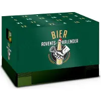 Itenga Adventskalender für Bierkasten klassisch grün gold weiß (Motiv 4) Bierkastenadventskalender