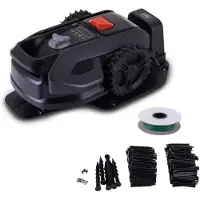 Scheppach Black Mähroboter RRMA300 - Schnittbreite 160 mm | Schnitthöhe 20 – 50 mm stufenlos | 300m² Flächenleistung | Regensensor | Kantenmähen