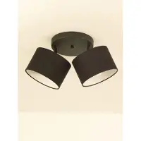 Licht-Erlebnisse Strahler Stoff Metall E27 verstellbar Schwarz Weiß 2-flammig Modern Spot