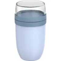 Mepal Müslibecher XL - 750 ml + 300 ml – Nordic blue - Müsli to go becher - joghurt becher - Ellipse Lunchpot