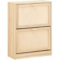 SoBuy Schuhschrank mit 2 Klappen, Schuhtruhe, Schuhregal, Schuhschrank mit 2 Türen, Dielenschrank 60 x 24 x 80 cm, FSR160-N