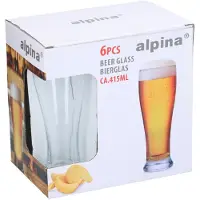 24hShop 6er-Set: Biergläser - 415 ml - onesize