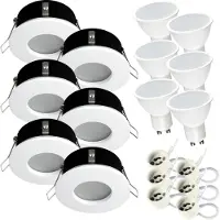 Kwazar 6x Einbauspot SET LED 230V IP44 RIK.5 weiss GU10 7W neutralweiss