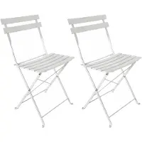 HTI Gartenstuhl 2er-Set Basil Metall Creme