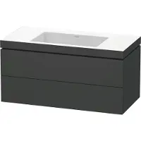 Duravit Waschtischunterschrank c-bonded L-Cube 100x48cm, o HL, gra ma, 2 Schub., wandhängend