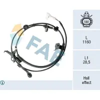 FAE ABS Sensor Raddrehzahl Vorne Rechts für TOYOTA Yaris Schrägheck (P13) 78572