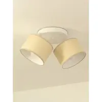 Licht-Erlebnisse Spot Metall Stoff E27 verstellbar Weiß Hellsand 2-flammig Modern Strahler