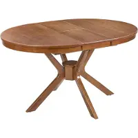Beliani Ausziehbarer Esstisch Dunkle Eiche ø 107 cm Rund Oval Füße in Sternform Gummibaumholz und MDF-Platte Retro Design Modern