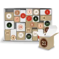 Itenga Adventskalender Komplettset zum Füllen und Aufstellen + Sticker V12 Z02