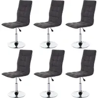 Chefgastro 6er-Set Esszimmerstuhl | HxBxT 103x43x54cm | Sitzhöhe 41cm | Stoff/Textil | Grau | Stuhl Küchenstuhl