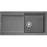 Franke Spüle MARIS MRG 611-100 in STEINGRAU mit Druckknopfventil / Ausschnittmaß 950 x 480 mm / Granitspüle / Auflagespüle / Einbauspüle