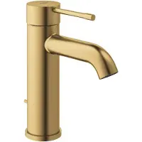 GROHE Essence Einhand-Waschtischbatterie, S-Size, Ausladung 116mm, mit Zugstangen-Ablaufgarnitur, 24171GN1, Farbe: Cool sunrise gebürstet