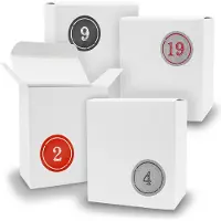 Itenga Adventskalender zum Füllen 24x Quader WEISS + Sticker V07 Z03