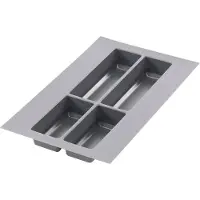 Agoform Besteckeinsatz Classico kürzbar 490x290x50,5mm, Kunststoff schiefergrau