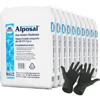 Paradies Pool Alposal Poolsalz 250 kg, Schwimmbadsalz, Chlorinator geeignet, Salzelektrolyse, Siedesalz inklusiv 1 Paar ARNOMED Einweghandschuh