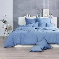 Enrico Coss Bettwäsche Stonewashed Kissenbezug einzeln 80x80 cm | denim - blau
