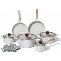 ROYAL SWISS Topfset Induktion 12-teilig – PFAS-freie Antihaftbeschichtung Aluminium Kochgeschirr Set mit Glasdeckeln – Kochtöpfe & Bratpfannen Für alle Herdar