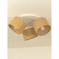 Licht-Erlebnisse Spot Lampe Metall Stoff E27 verstellbar 45 cm breit Weiß Beige 3-flammig Modern