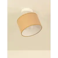Licht-Erlebnisse Spot Lampe Stoff Metall E27 verstellbar Weiß Dunkelsand Modern Strahler