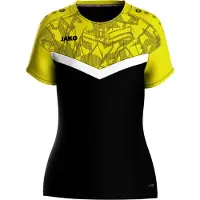 Jako Damen T-Shirt Iconic 6124-808 42 - Schwarz/Soft Yellow - 42