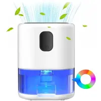 Jojomino Luftentfeuchter für Zuhause, Luftentfeuchter mit 7 Bunten Lichtern, 1000 Ml Kleiner Luftentfeuchter, Ultraleiser Luftentfeuchter mit EU-Stecker