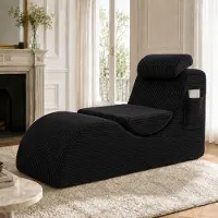 SUCCESS COURIER Sessel Schwarz Relaxsessel Modern Lounge Sessel Polstersessel Fernsehsessel Ergonomisch Polsterstuhl Clubsessel Stillstuhl Lesesessel mit Seitentasche