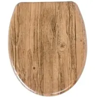 SINOBATH Duroplast WC Sitz mit Absenkautomatik Holzmaserung