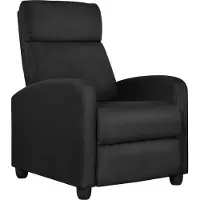Yaheetech Fernsehsessel Relaxsessel mit Liege-Funktion, TV Sessel Ruhesessel Polstersessel Liegesessel verstellbar Einzelliegesessel für Wohnzimmer/Schlafzimmer/Lounge/Heimkino, Leinenstoff Schwarz