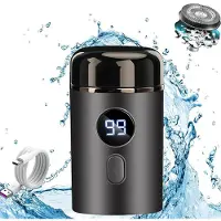 Welikera Mini Elektrorasierer Herren Reiserasierer USB-C Rasierer mit LED Display IPX7 wasserdicht kompakt grau für Auto Reise Alltag