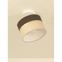 Licht-Erlebnisse Strahler Stoff Metall E27 verstellbar Weiß Braun Ecru Modern Spot