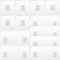 Markenlos Selbstklebende Haken für Duschcaddy - Set von 12, transparent, bohrfrei und wasserfest