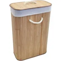 Euroshowers Bambus Wäschetruhe 75 L Faltbar mit Deckel Naturfarbe