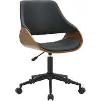CLP Bürostuhl Sorrento Kunstleder höhenverstellbar 360 Grad drehbar mit Rollen walnuss/schwarz
