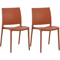 CLP 2er Set Gartenstühl Meton mit Lehne stapelbar wetterfest UV-beständig bis 150 kg terracotta
