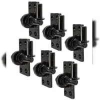 GAH Alberts Alberts 835910 Kloben zum Anschrauben, verstellbar um 20 mm, galvanisch schwarz verzinkt, Dornmaß Ø16 mm, Platte 105 x 45 mm, 6er Set