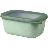 Mepal Multischüssel Cirqula - Mikrowellengeschirr - Multikom rechteckig 750 ml - Nordic sage - Meal prep box - Frischhaltedosen mit Deckel