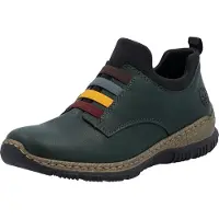 Rieker Damen Stiefelette mit bunten Gummizugbändern rutschfest & bequem N32G7, Größe:41 EU, Farbe:Grün
