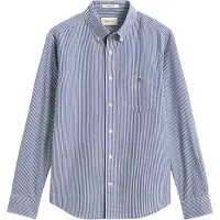 Gant für Herren. 3262030 Gestreiftes Popeline-Hemd blau (XL), Lässig, Baumwolle, Klassisch, Langarm