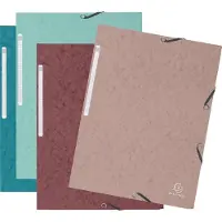 Exacompta 55270E 60x Sammelmappe mit Gummizug und 3 Klappen, Colorspan 400g, 24x32cm, Skandi - Farben sortiert