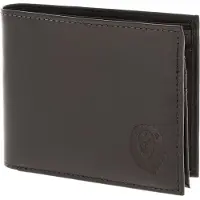 OXMOX Leder Geldbörse Leather RFID Protect Querscheinbörse Freedom Lion Embossed Brown dunkelbraun
