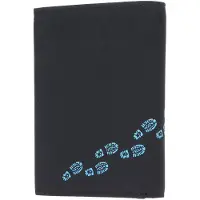 OXMOX Geldbörse New Cryptan RFID Protect Kombibörse Footsteps 2.0 Print Cyan Black schwarz