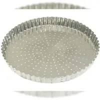 Gobel - Tortenform, geriffelt, perforiert - Weißblech - fester Boden - √ò 280 mm H 28 mm - 126341