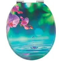 SINOBATH WC-Sitz Oval mit Absenkautomatik Orchidee Wasser