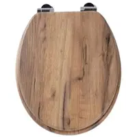 SINOBATH WC-Sitz Oval mit Absenkautomatik Holzoptik