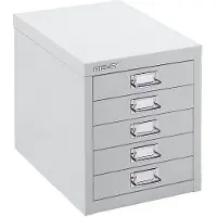 Bisley MultiDrawer L125 Schubladenschrank lichtgrau 5 Schubladen 27,9 x 38,0 x 32,5 cm