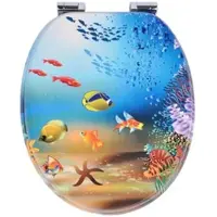 SINOBATH WC-Sitz Oval mit Absenkautomatik Unterwasserwelt Fisch