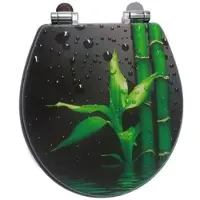 SINOBATH WC-Sitz Oval mit Absenkautomatik Bambus Zen
