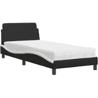 vidaXL Bett mit Matratze "Dover" Schwarz und Weiß 90x190 cm Kunstleder