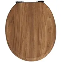 SINOBATH WC-Sitz mit Absenkautomatik Holzmaserung Metallscharnieren